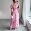 Women's Elegant Floral Sweetheart Maxi Dress – Wedding Guest