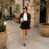 Women's Elegant Suede Blazer with Pockets
