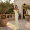 Women's Elegant Off-Shoulder Satin Maxi Dress – Wedding Guest