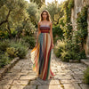 Women's Colorful Pleated Floral Maxi Dress