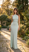 Women's Elegant Halter Maxi Dress Wedding Guest