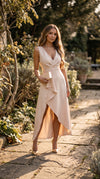 Women's Elegant Asymmetric Ruffle Midi Dress