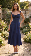 Women's Elegant Floral V-Neck Midi Dress