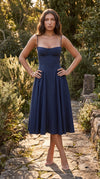 Women's Elegant Fitted Midi Dress Day Evening