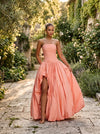 Women's Strapless Puffball Skirt Maxi Dress