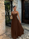 Women's Elegant Floral Halter Backless Maxi Dress