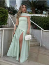 Women's Elegant Strapless Flowing Maxi Dress – Summer