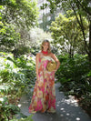 Women's Elegant Strapless Floral Maxi Dress – Wedding Guest