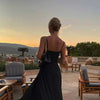 Women's Elegant Velvet Spaghetti Strap Maxi Dress – Evening