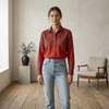 Women's Elegant Floral Button Blouse