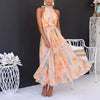 Women's Elegant Floral Halter Maxi Dress – Wedding Guest