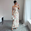Women's Elegant Floral Off-Shoulder Maxi Dress – Summer