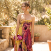 Women's Elegant Floral Pleated Maxi Dress – Wedding Guest